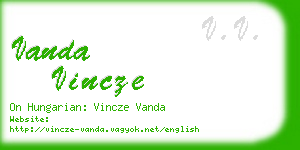 vanda vincze business card